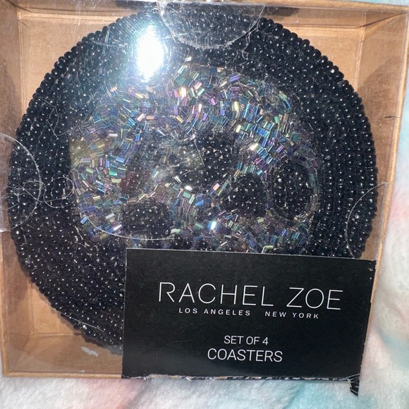 Iridescent Skull Beaded Coasters - set of 4 - Picture 6 of 8